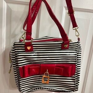 Red and black Shiny Betsy Johnson Purse